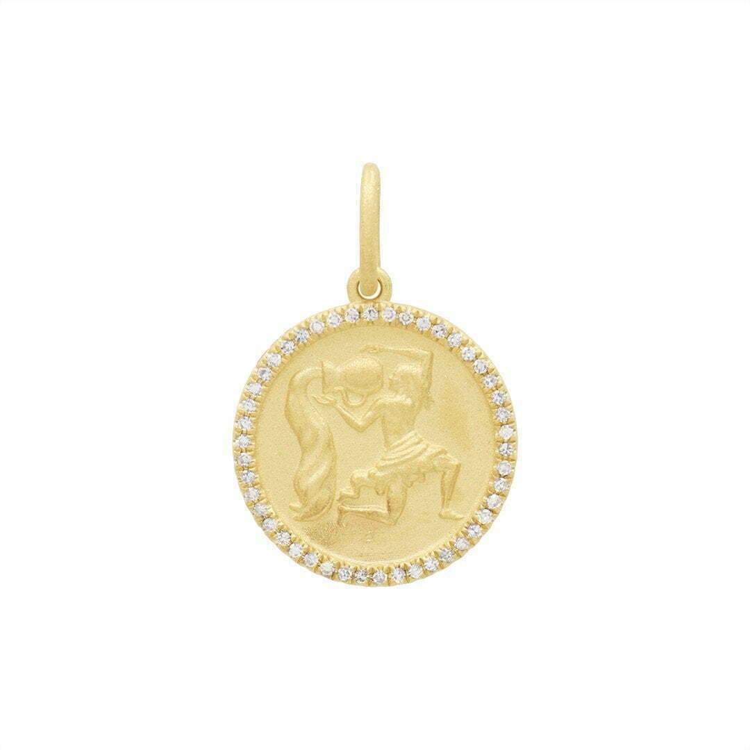 14KT Yellow Gold & Diamond Zodiac Pendant