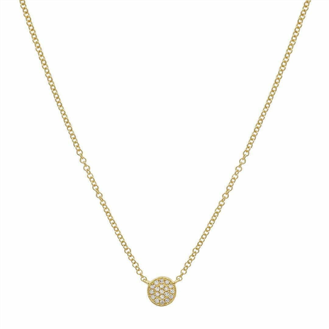 14KT Gold and Diamond Disk Necklace 15″16″17″18″