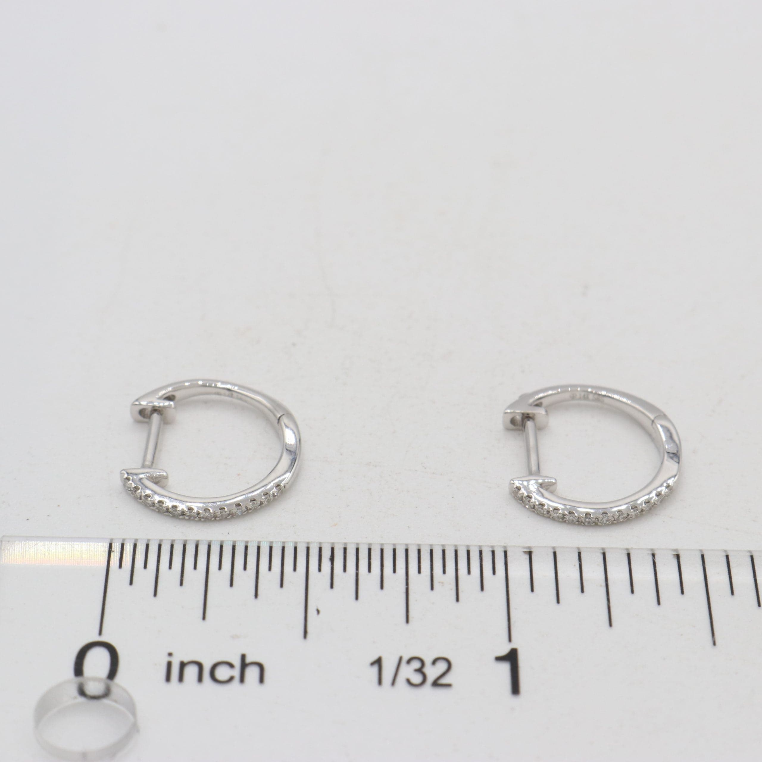 14 Karat Gold & Diamond 12.5mm Huggie Earrings thumbnail 3