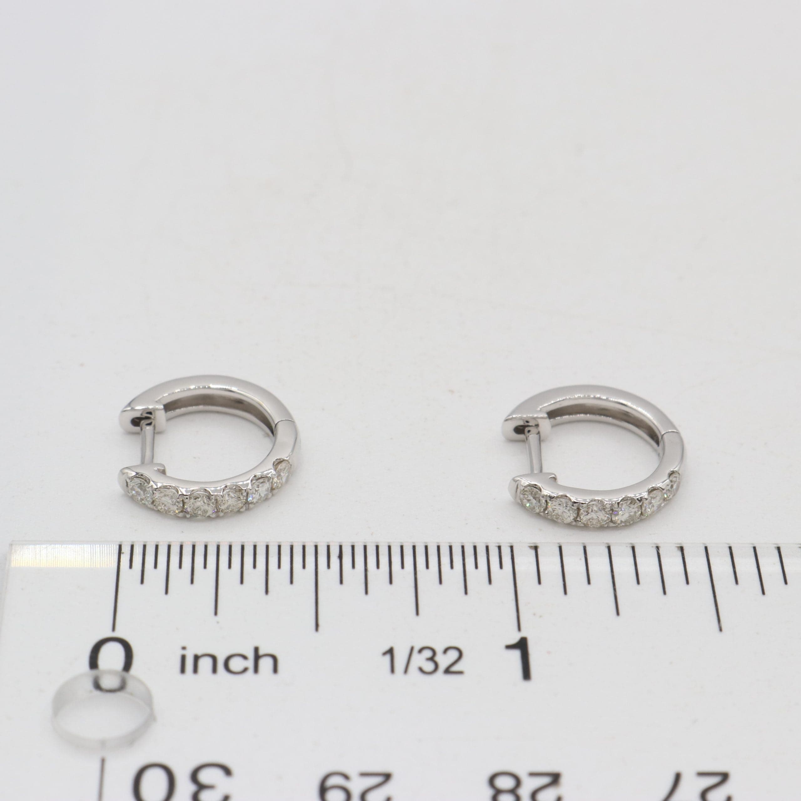 14 Karat Gold & Diamond 12mm Huggie Earrings thumbnail 2