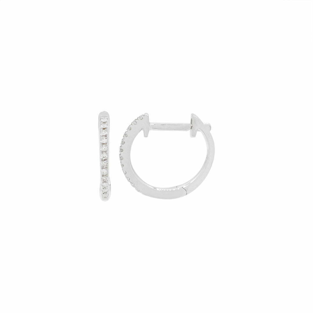 14 Karat Gold & Diamond 12.5mm Huggie Earrings thumbnail 4
