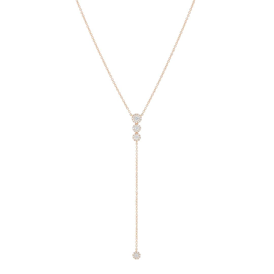 14KT Gold & Diamond Lariat Necklace
