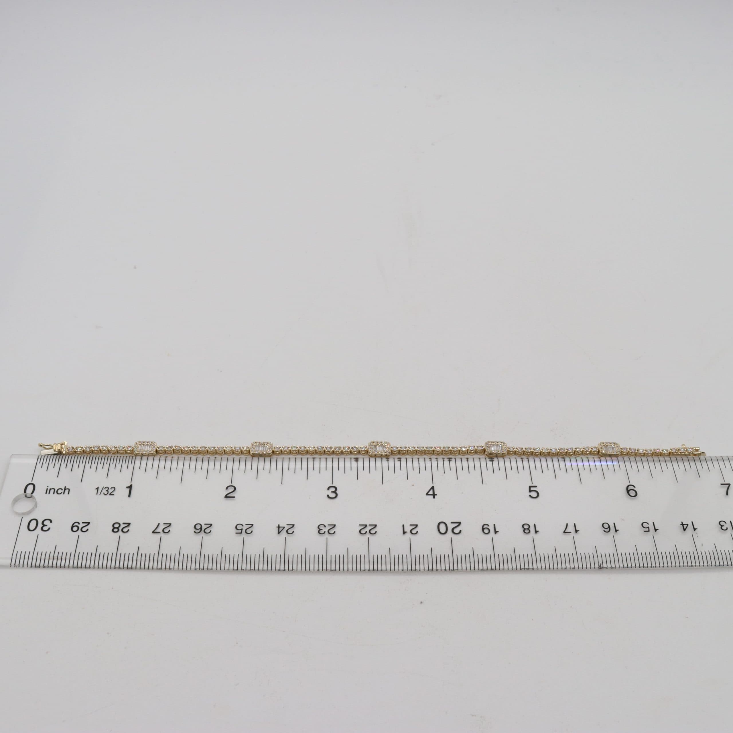 14 Karat Gold 5 Section Tennis Bracelet thumbnail 4