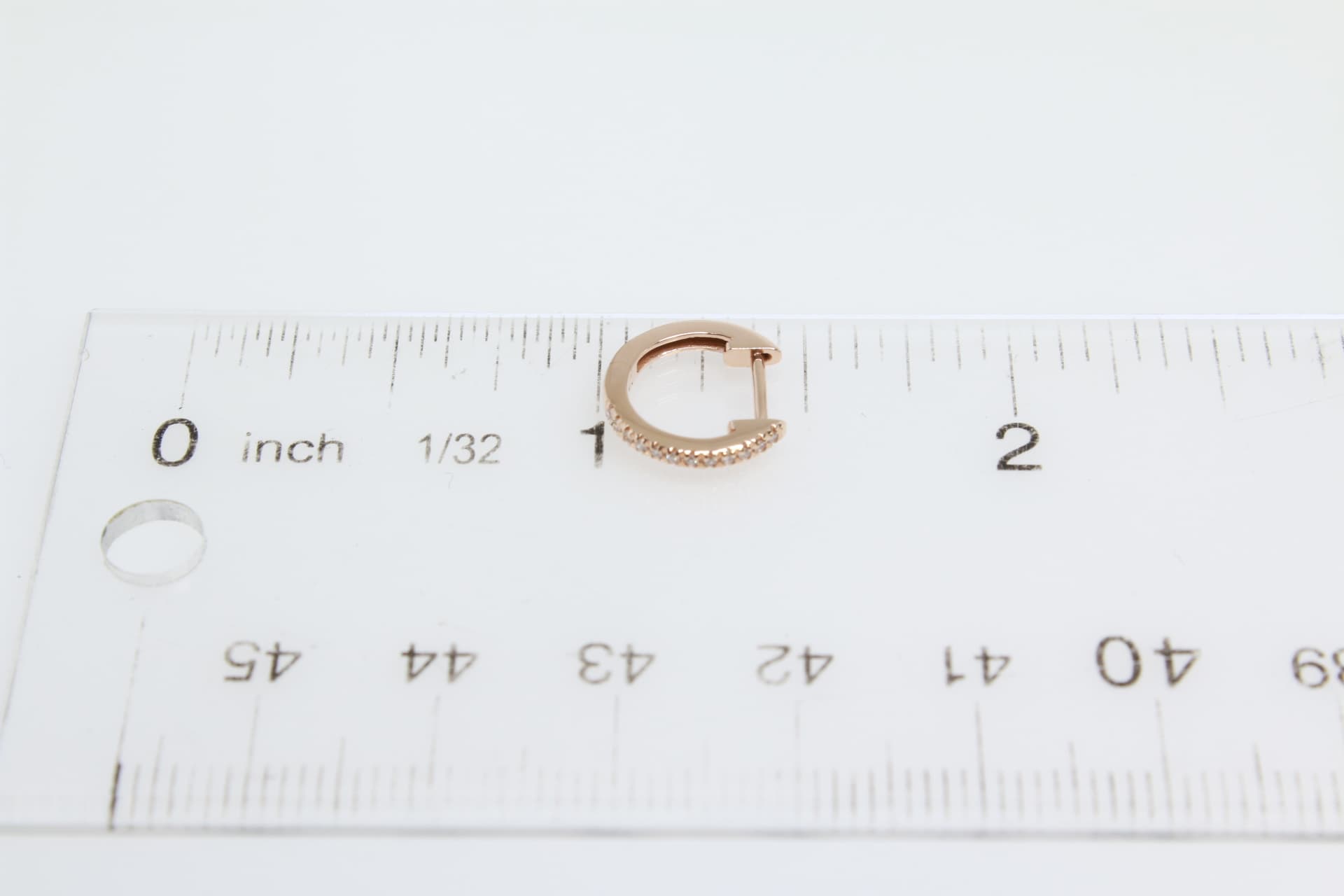 14 Karat Gold & Diamond 11.8mm Huggie Earrings thumbnail 4