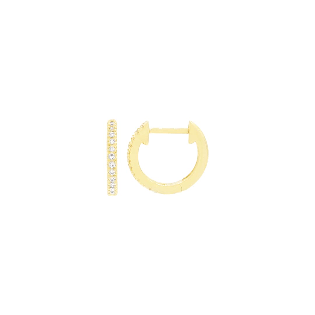 14 Karat Gold & Diamond 11.8mm Huggie Earrings thumbnail 3