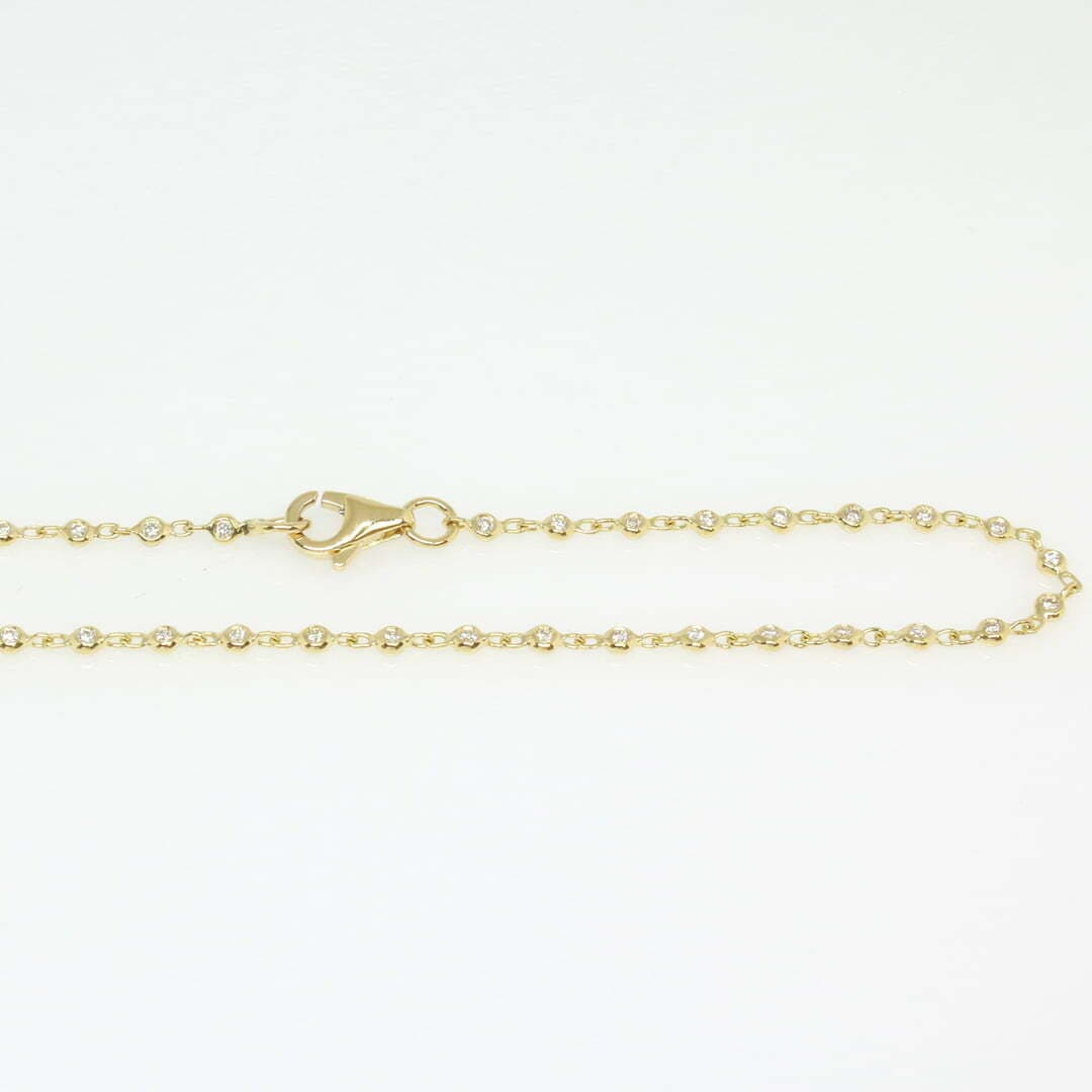 18 Karat Yellow Gold, 16.5″ Necklace Containing 78 Bezel Set Round Cut Diamonds Weighing 0.62 Carats thumbnail 3