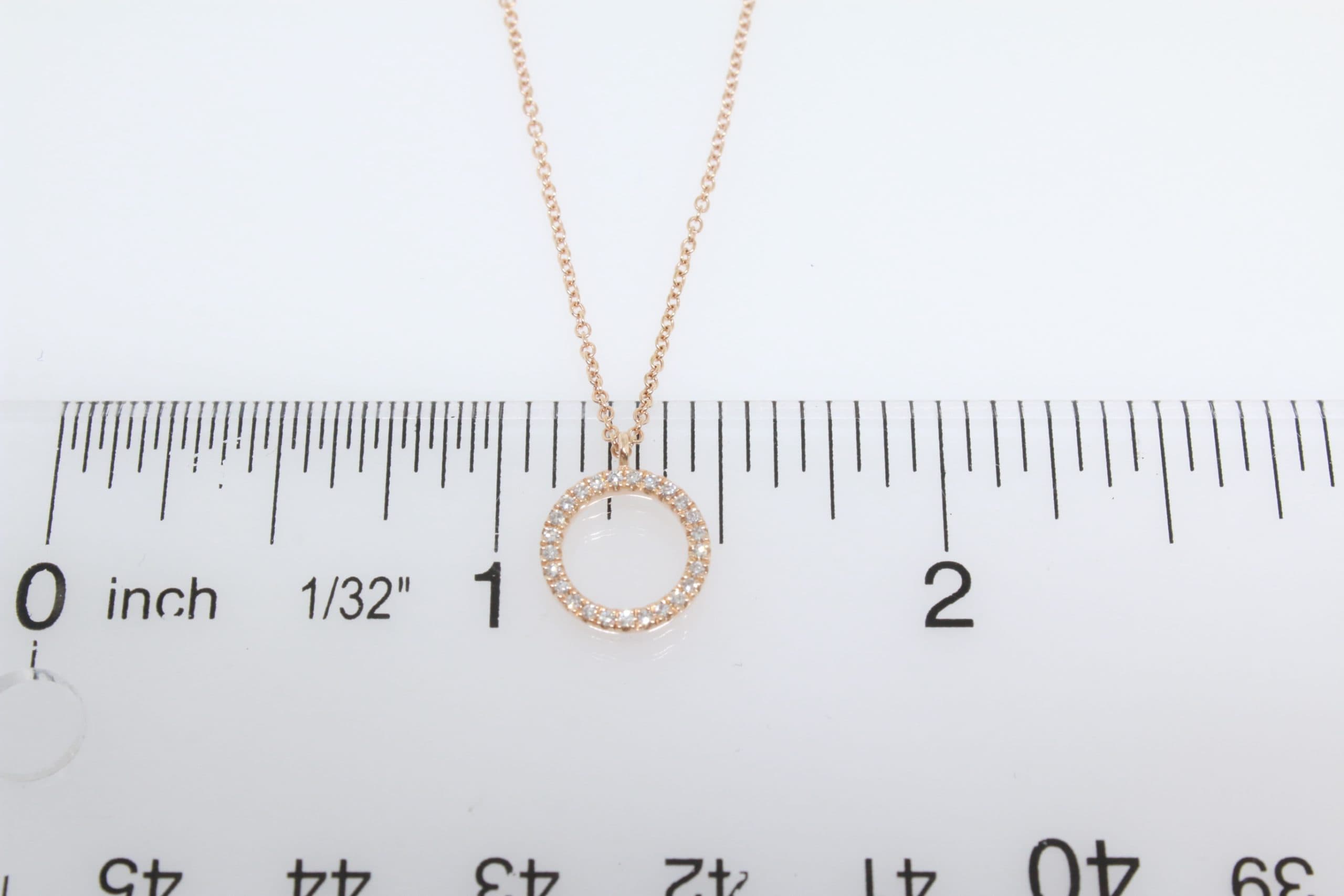 14 Karat Gold & Diamond 18″ Open Circle Necklace – 9mm thumbnail 4