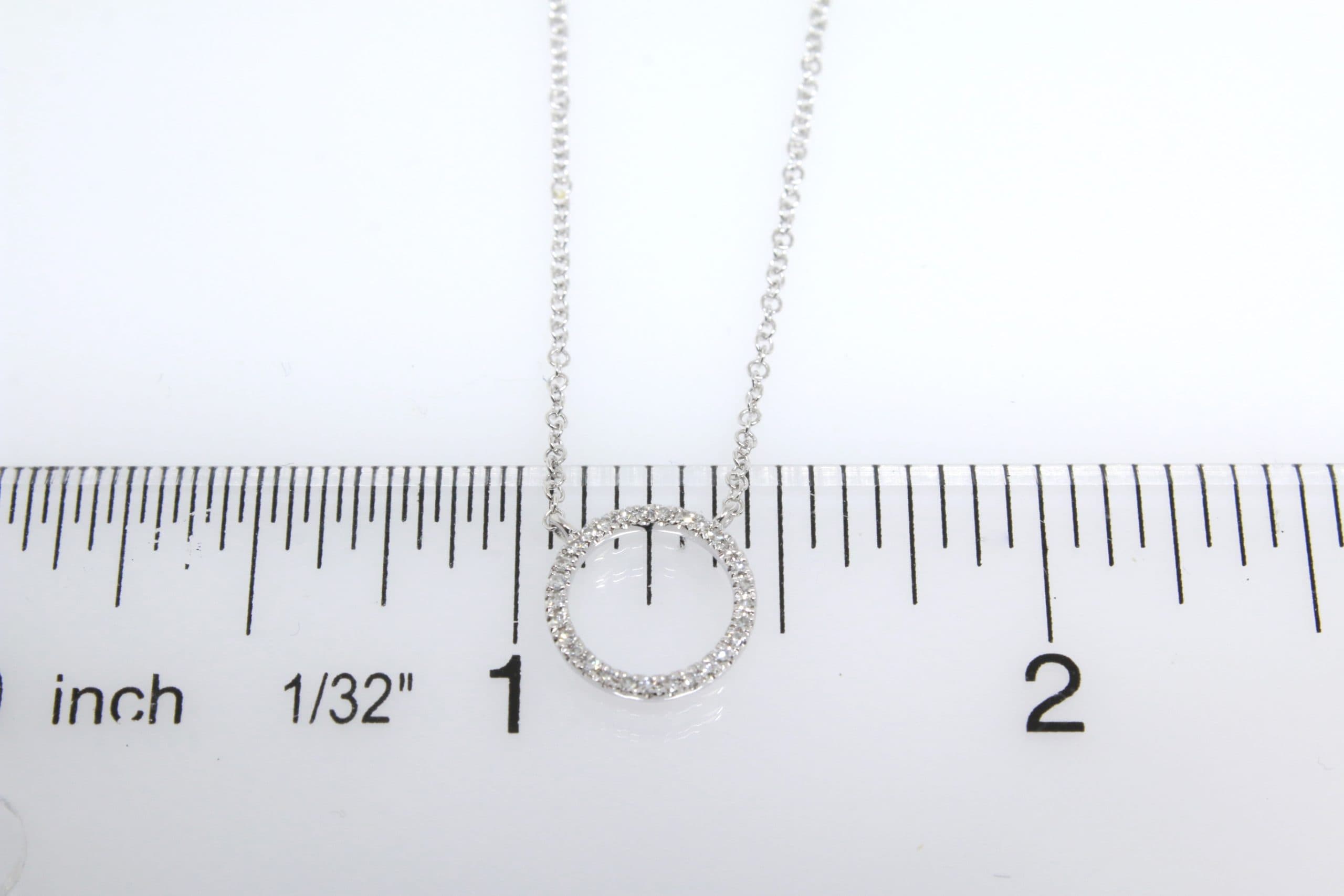 14 Karat Gold & Diamond 18″ Open Circle Necklace – 11mm thumbnail 4