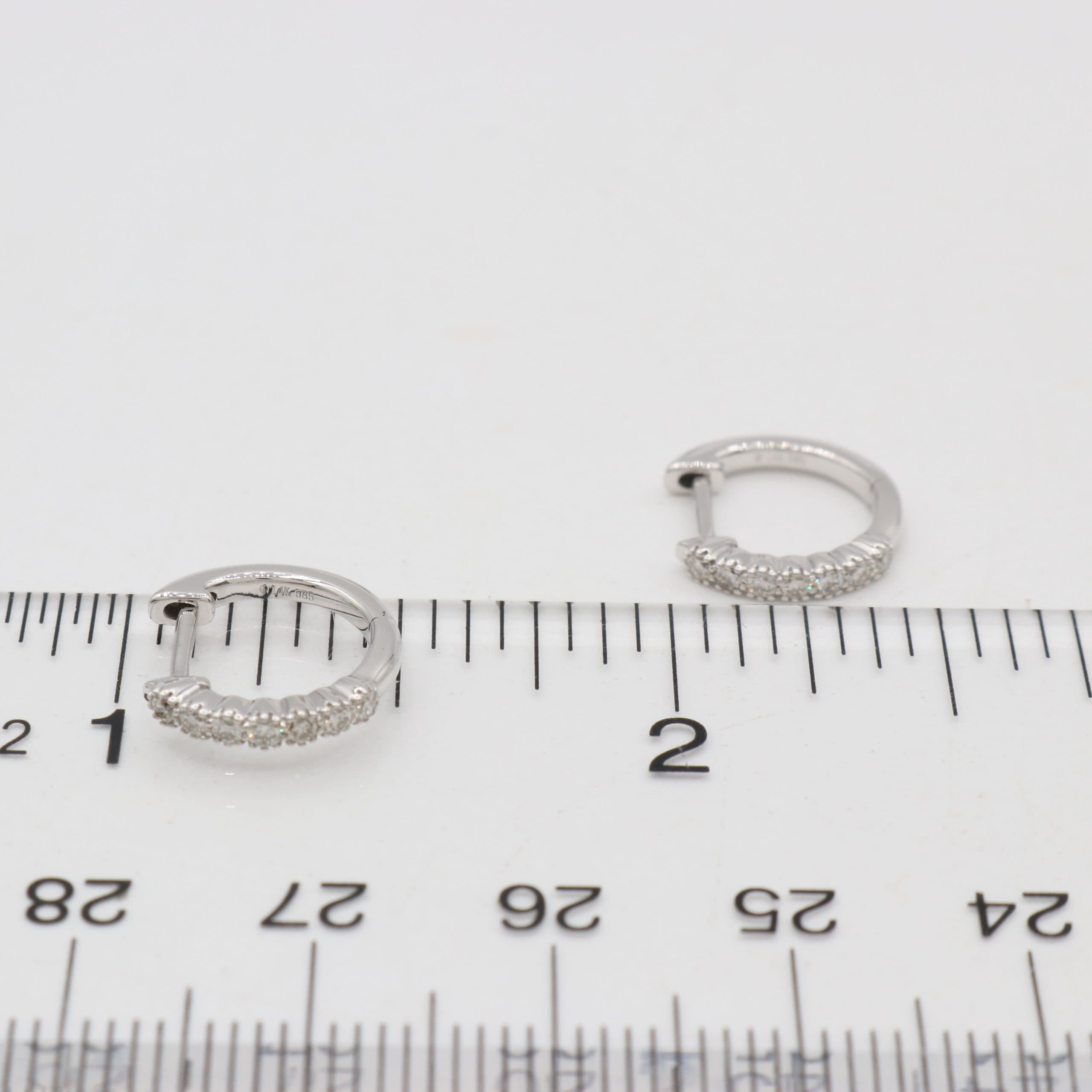 14 Karat Gold & Diamond 12mm Huggie Earrings thumbnail 4