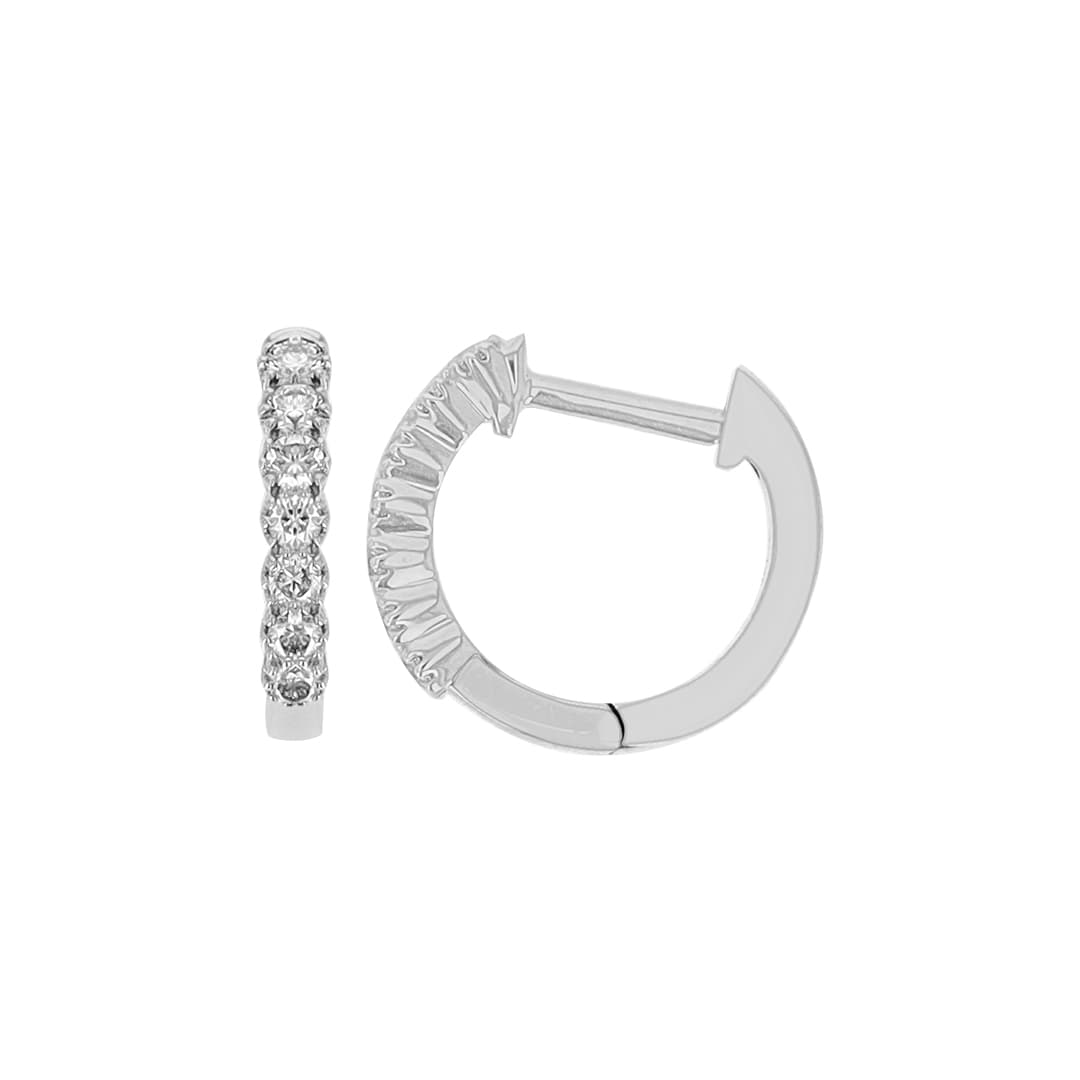 14 Karat Gold & Diamond 12mm Huggie Earrings thumbnail 3