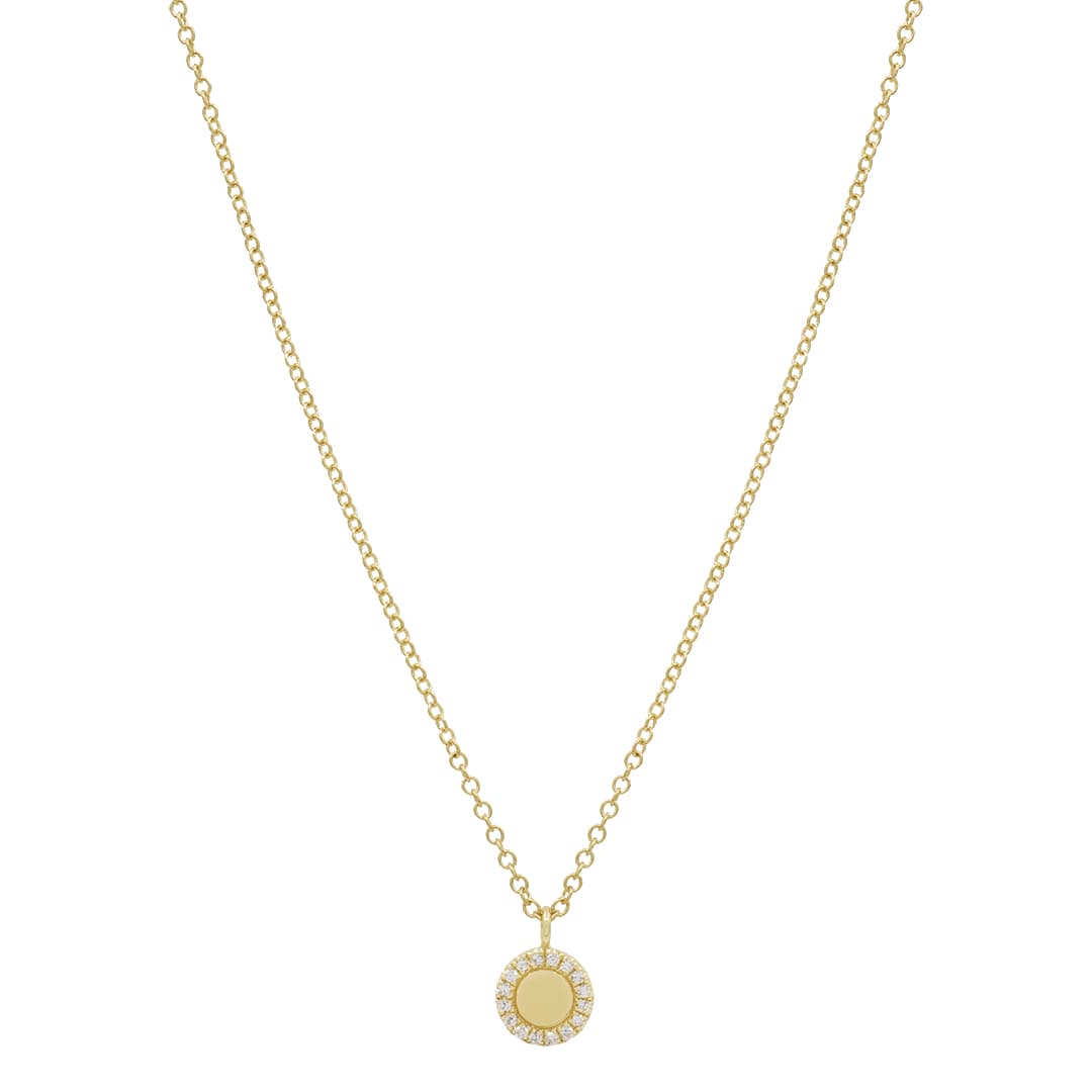 14 Karat Gold, 18″ Circle Necklace Containing Round Cut Diamonds Weighing 0.05 Carats. thumbnail 4