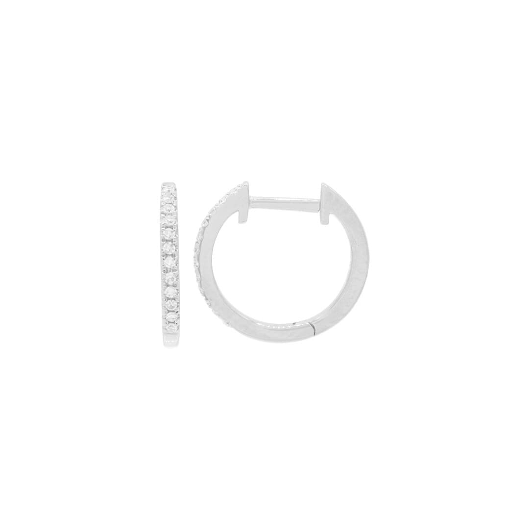 14 Karat Gold & Diamond 13mm Huggie Earrings thumbnail 4