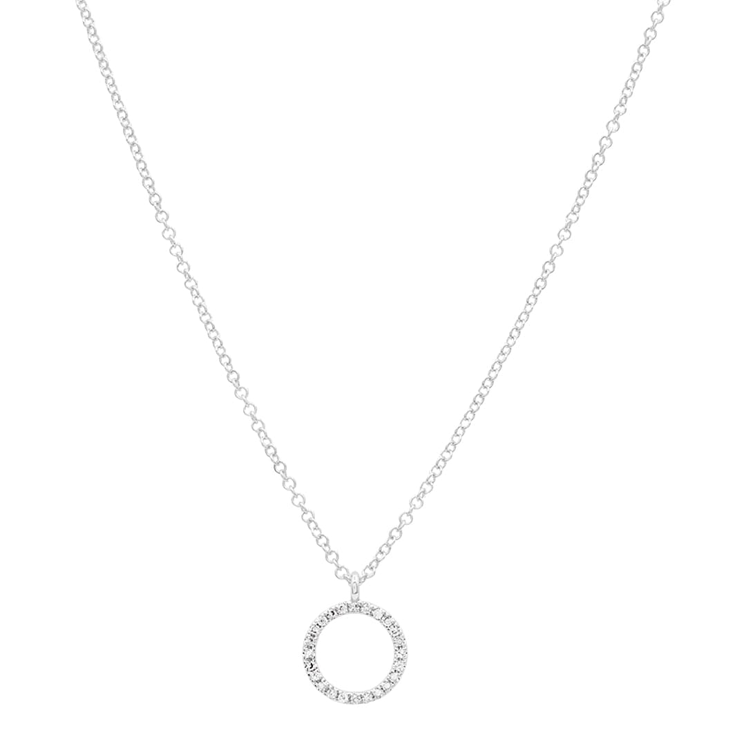 14 Karat Gold & Diamond 18″ Open Circle Necklace – 9mm