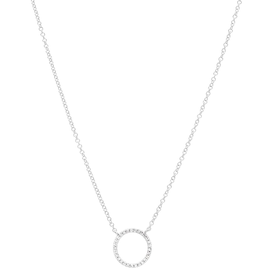 14 Karat Gold & Diamond 18″ Open Circle Necklace – 11mm thumbnail 3