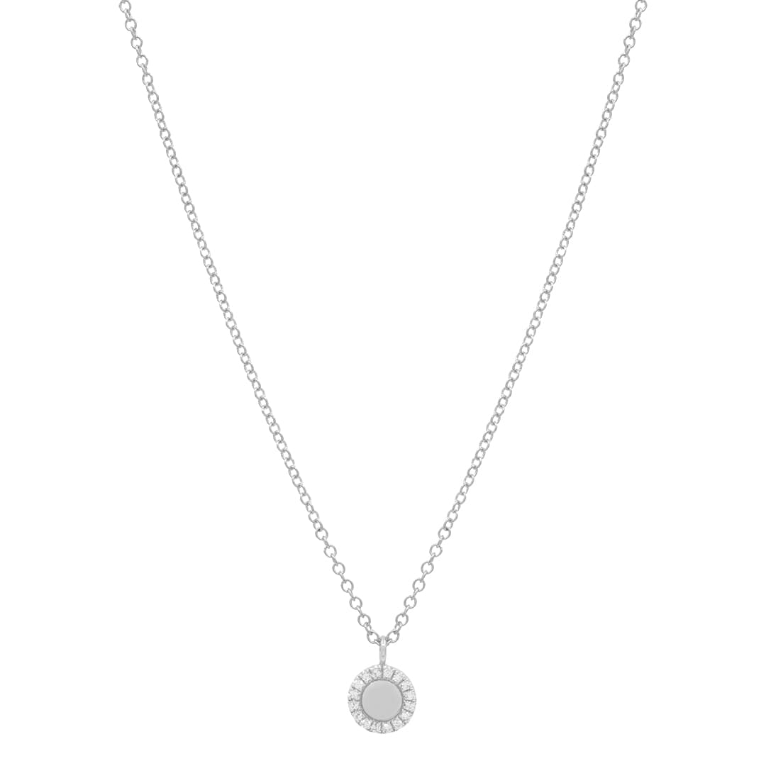14 Karat Gold, 18″ Circle Necklace Containing Round Cut Diamonds Weighing 0.05 Carats. thumbnail 2
