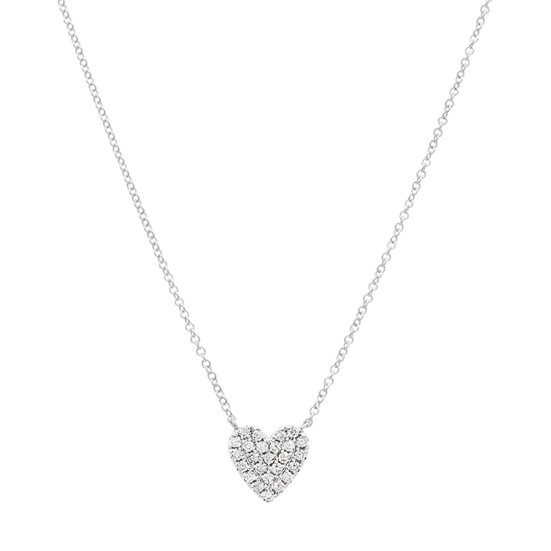 14 Karat Gold, 18″ Heart Necklace Contianing 25 Round Cut Diamonds Weighing 0.30 Carats. thumbnail 2