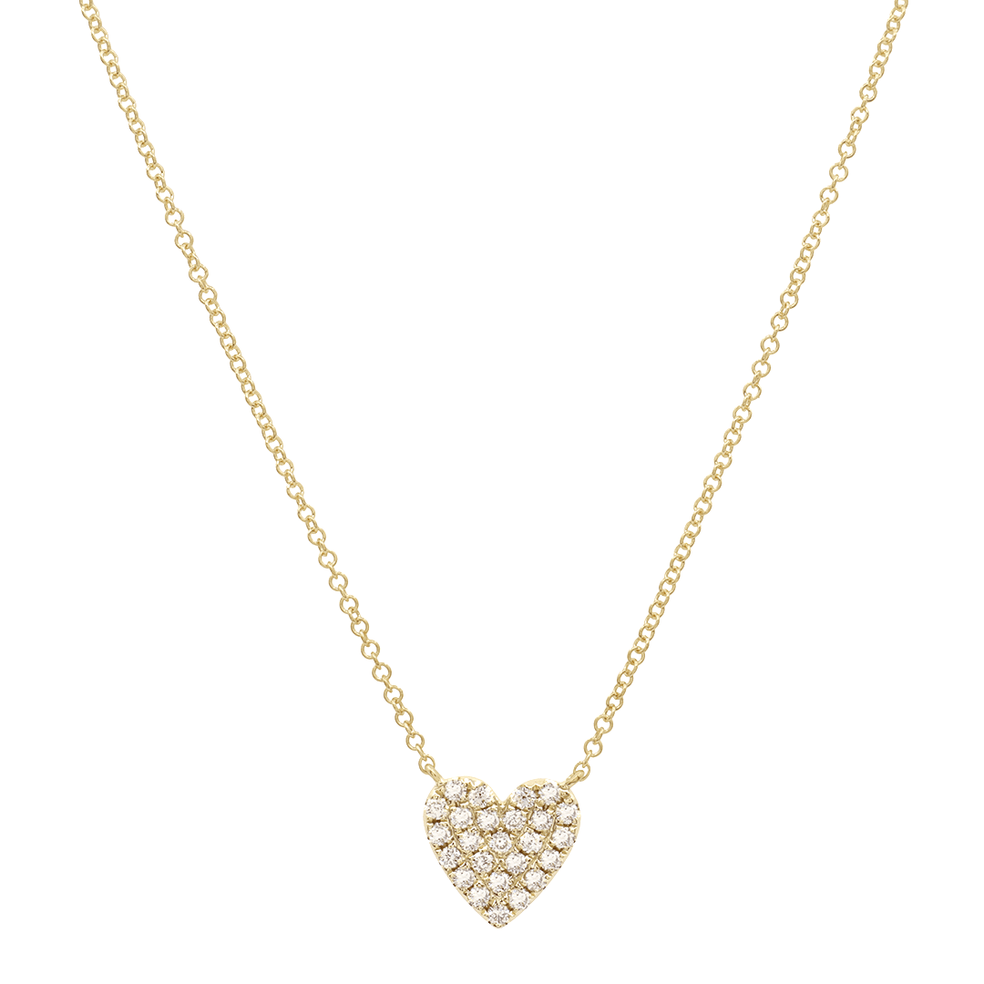 14 Karat Gold, 18″ Heart Necklace Contianing 25 Round Cut Diamonds Weighing 0.30 Carats.