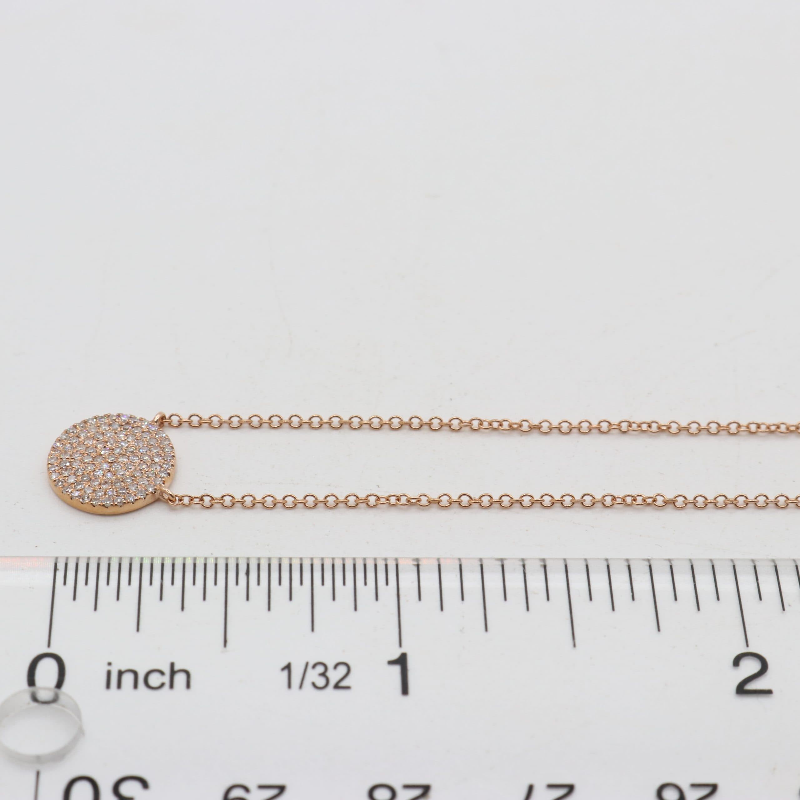 14 Karat Gold, 18″ Necklace Containing 95 Round Cut Diamonds Weighing 0.21 Carats. thumbnail 4