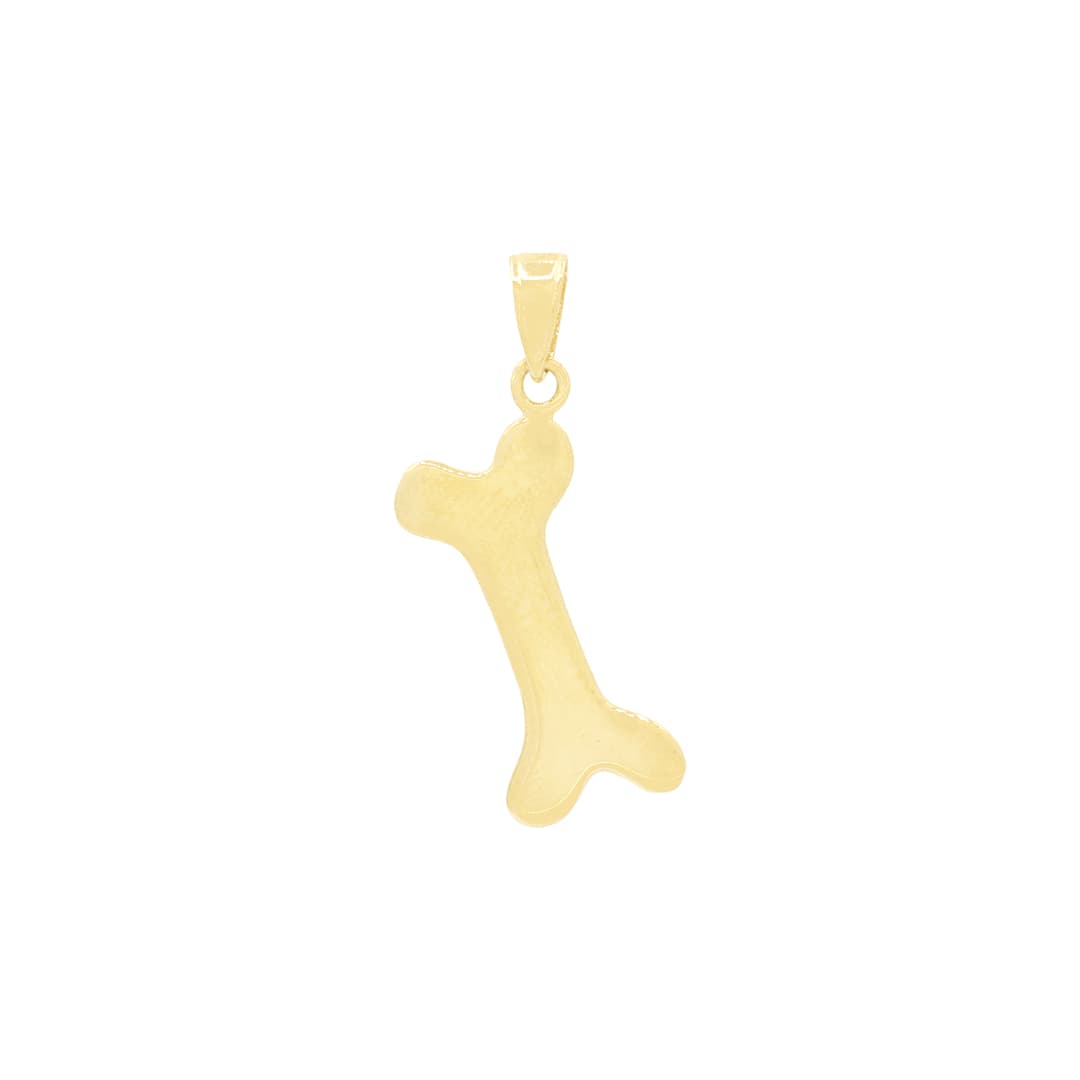 14 Karat Yellow Gold, Polished Dog Bone Pendant