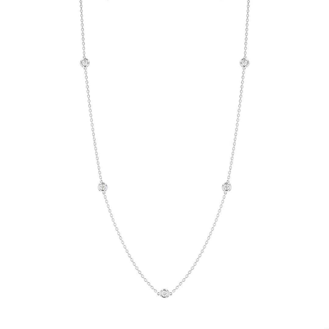 14 Karat Gold & Diamond By The Yard Necklaces 18″
