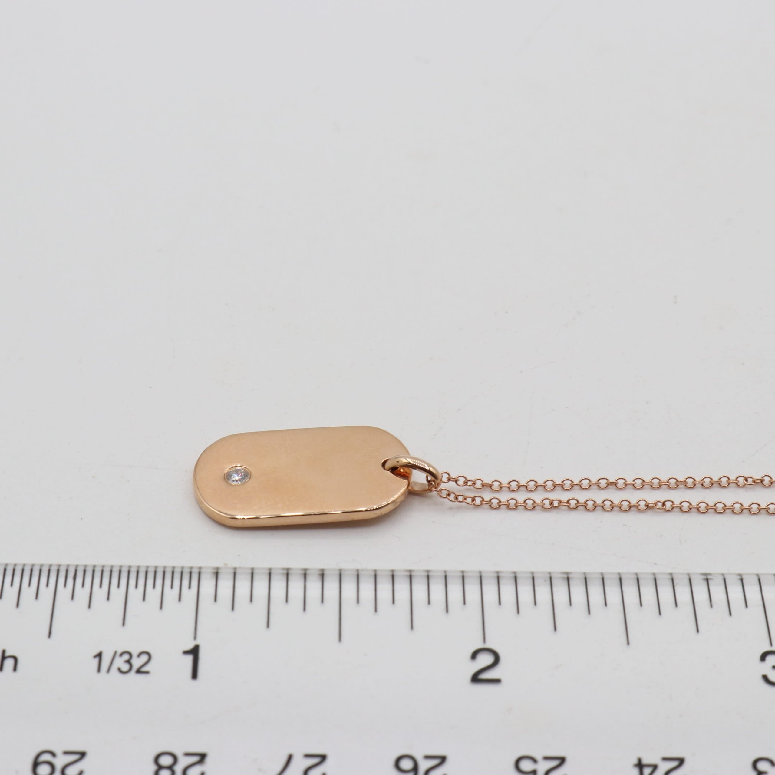 14 Karat, 18″ Gold Necklace Containing 1 Round Diamond Weighing 0.05 Carats thumbnail 3