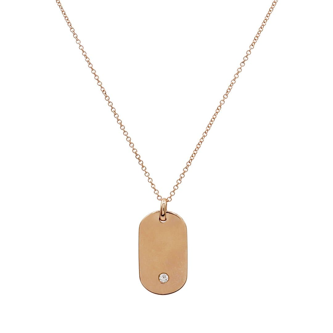 14 Karat, 18″ Gold Necklace Containing 1 Round Diamond Weighing 0.05 Carats thumbnail 4