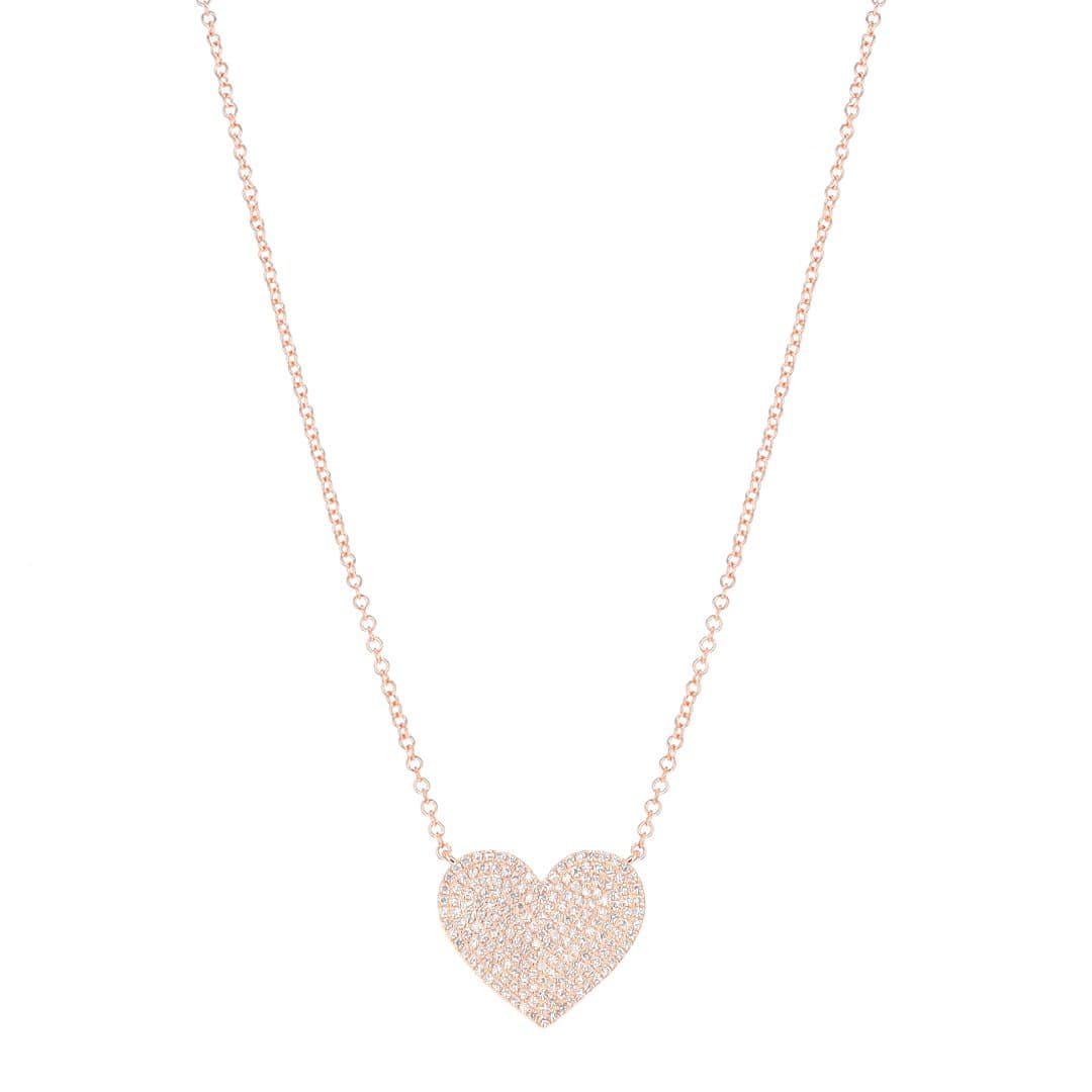 14 Karat, 18″ Gold Heart Shaped Necklace Containing 189 Round Cut Diamonds Weighing 0.47 Carats thumbnail 2
