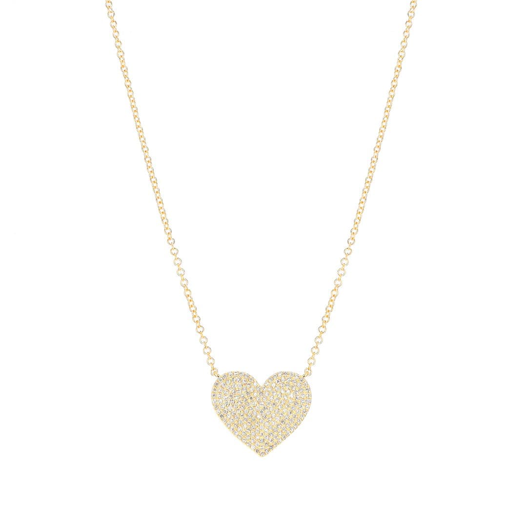 14 Karat, 18″ Gold Heart Shaped Necklace Containing 189 Round Cut Diamonds Weighing 0.47 Carats