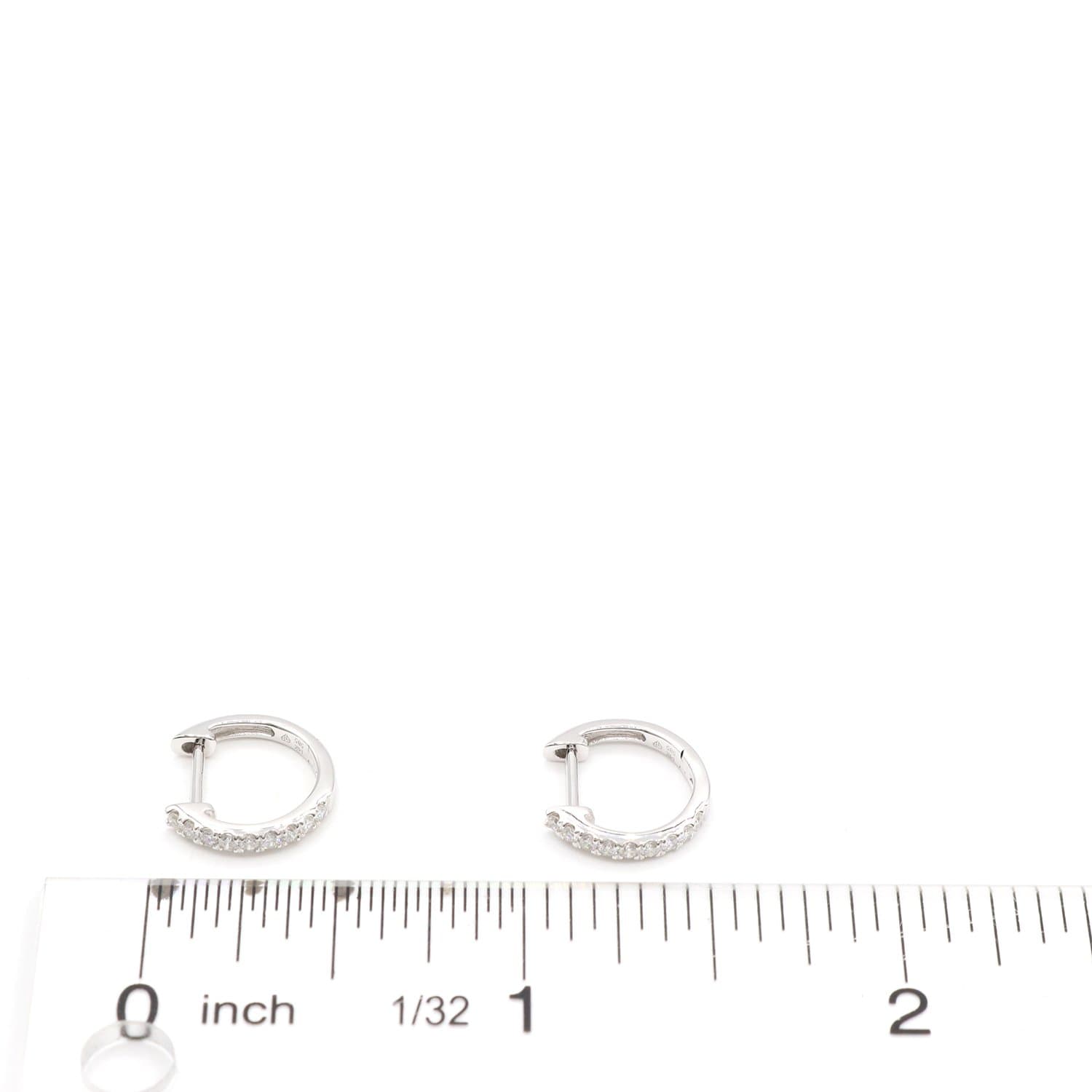 14 Karat Gold & Diamond 12mm Huggie Earrings thumbnail 3