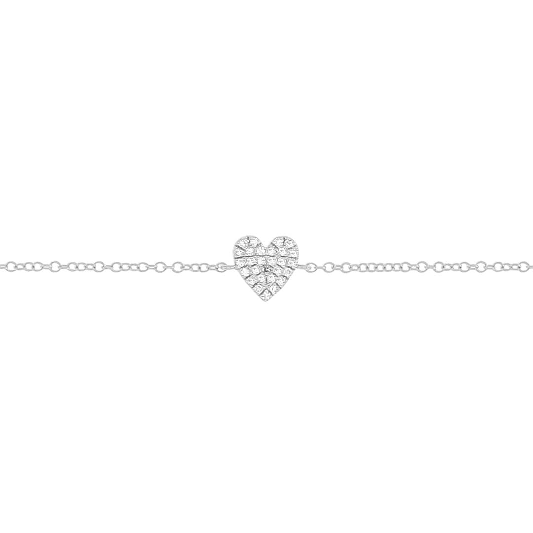 14 Karat Gold 7″ Diamond Heart Bracelet thumbnail 2