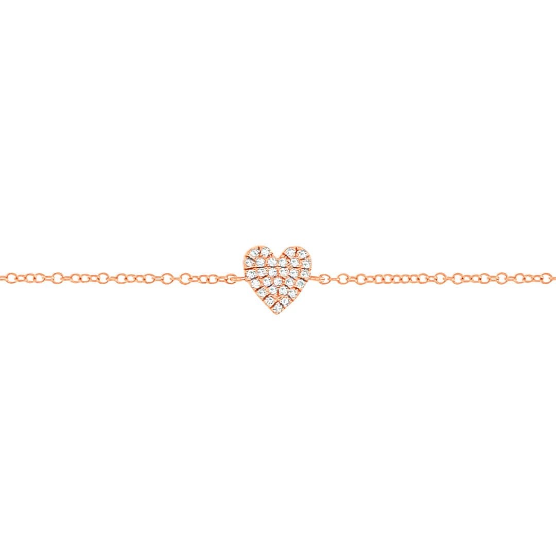 14 Karat Gold 7″ Diamond Heart Bracelet thumbnail 3