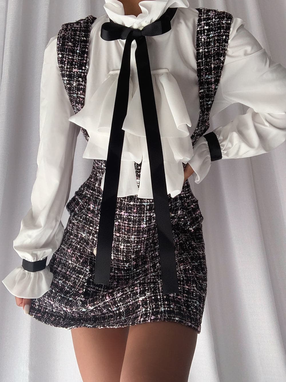 LUIZE Blouse & Tweed Mini Dress Set thumbnail 2