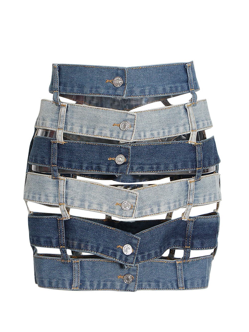 Patchwork Denim Skirt thumbnail 4