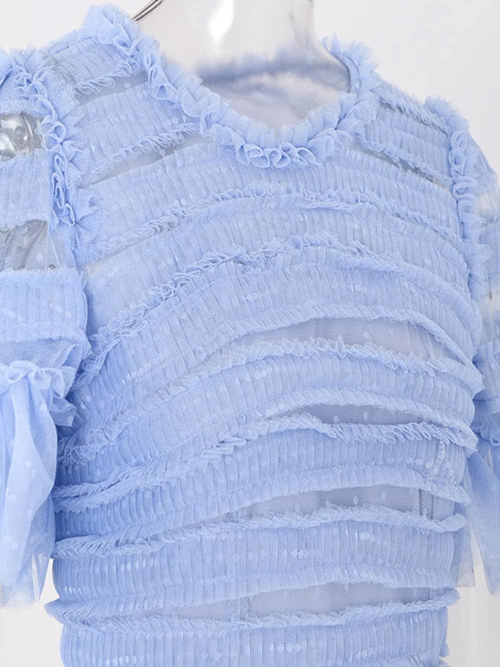 LANTE Ruffle Dress in Arctic Blue thumbnail 3