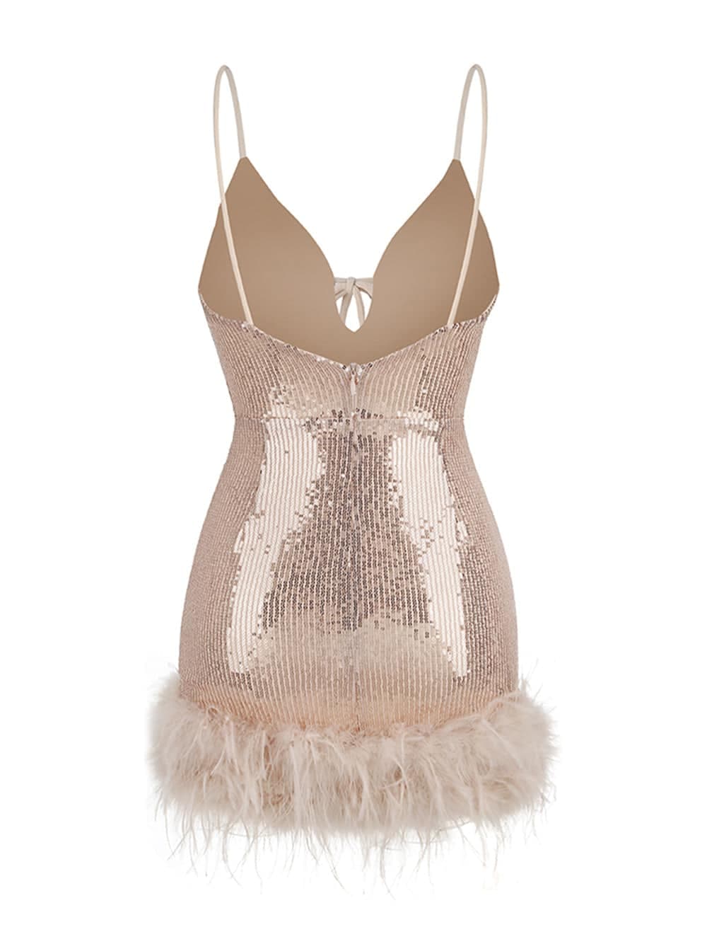 NIKA Sequin Mini Dress in Apricot thumbnail 2