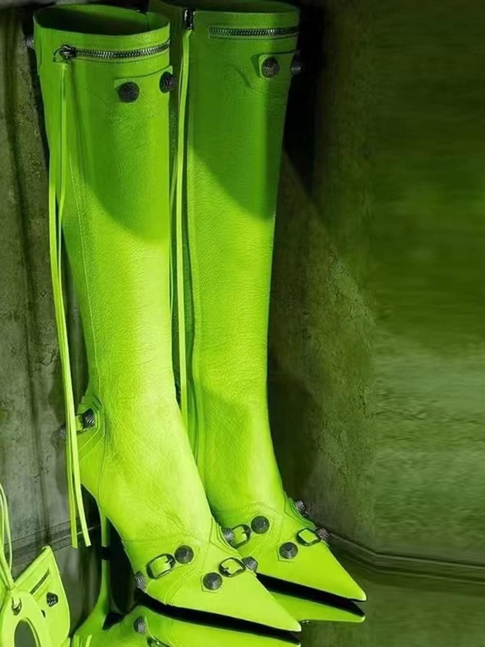 Pointed Toe Mid-Calf Boots thumbnail 4