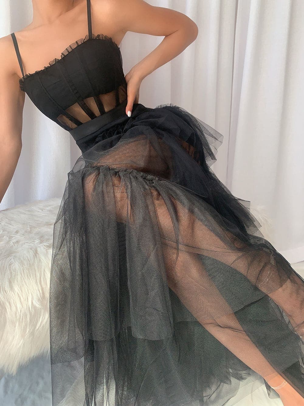 DIDA Tulle Dress in Black thumbnail 3