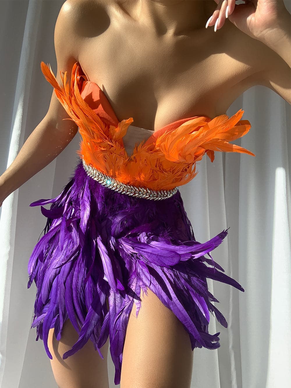 OSCA Feathers Mini Dress thumbnail 3