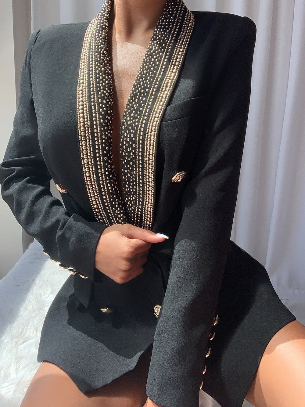 TUDY Double Breasted Long Blazer thumbnail 3