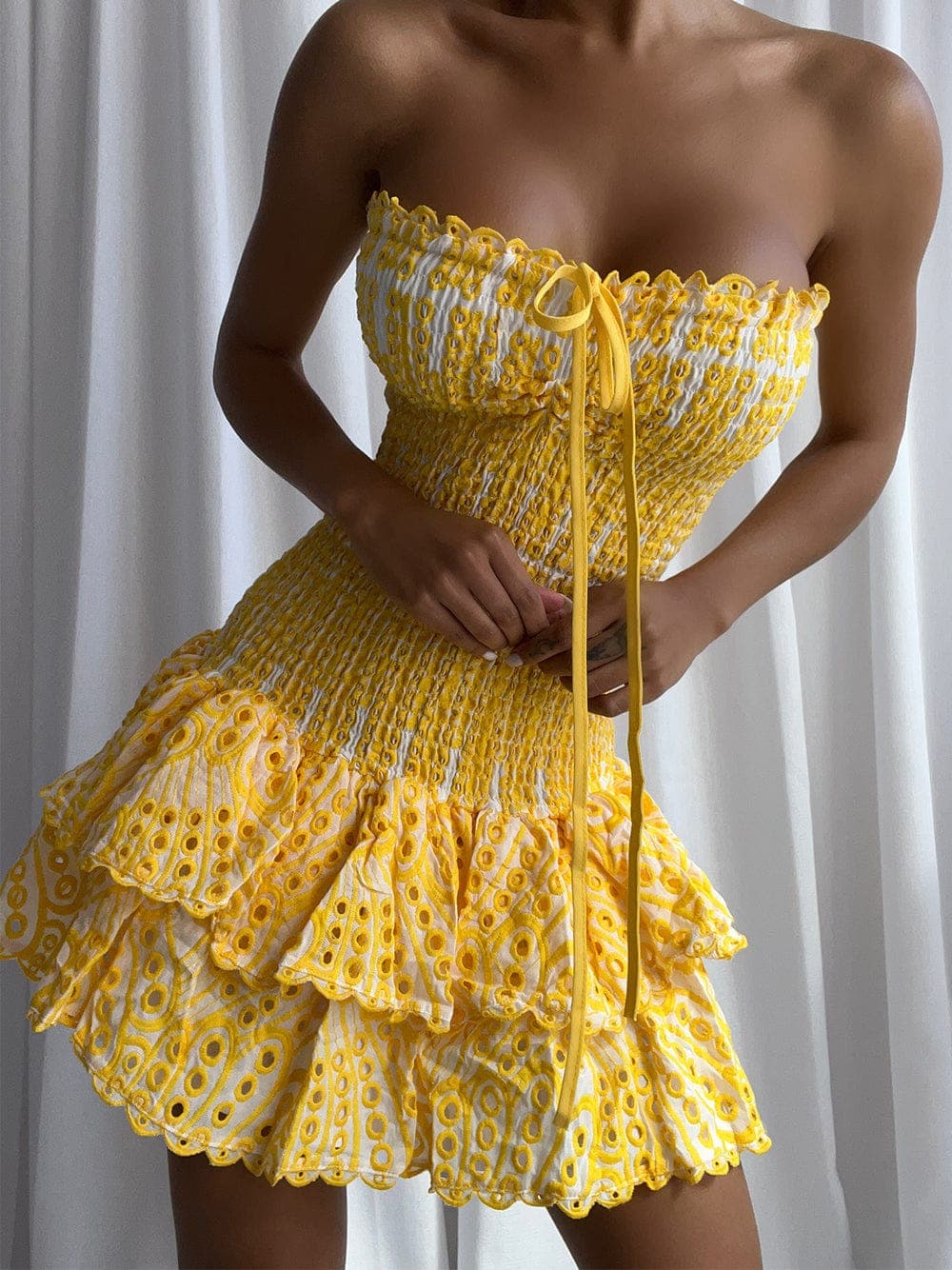 BIANNE Mini Dress in Yellow thumbnail 2
