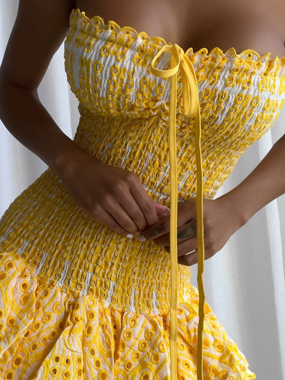 BIANNE Mini Dress in Yellow thumbnail 4
