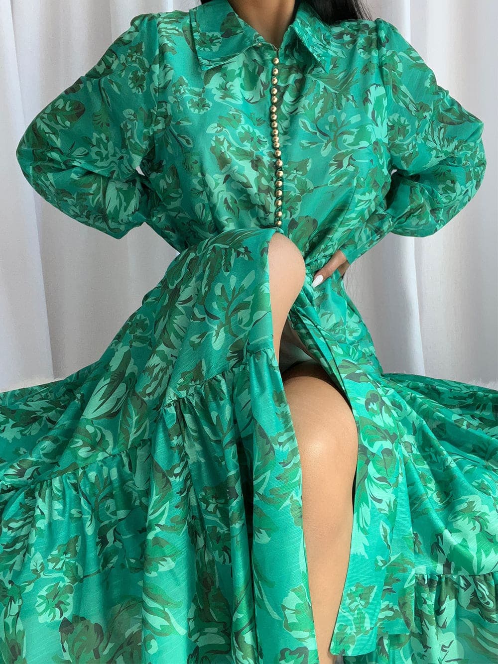 ZENEYA Maxi Dress in Green thumbnail 4