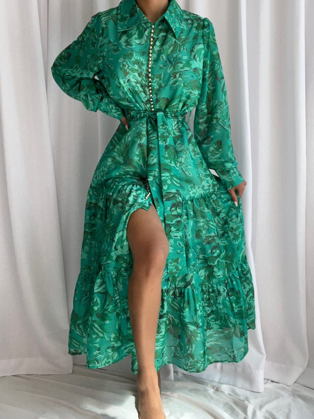ZENEYA Maxi Dress in Green thumbnail 3