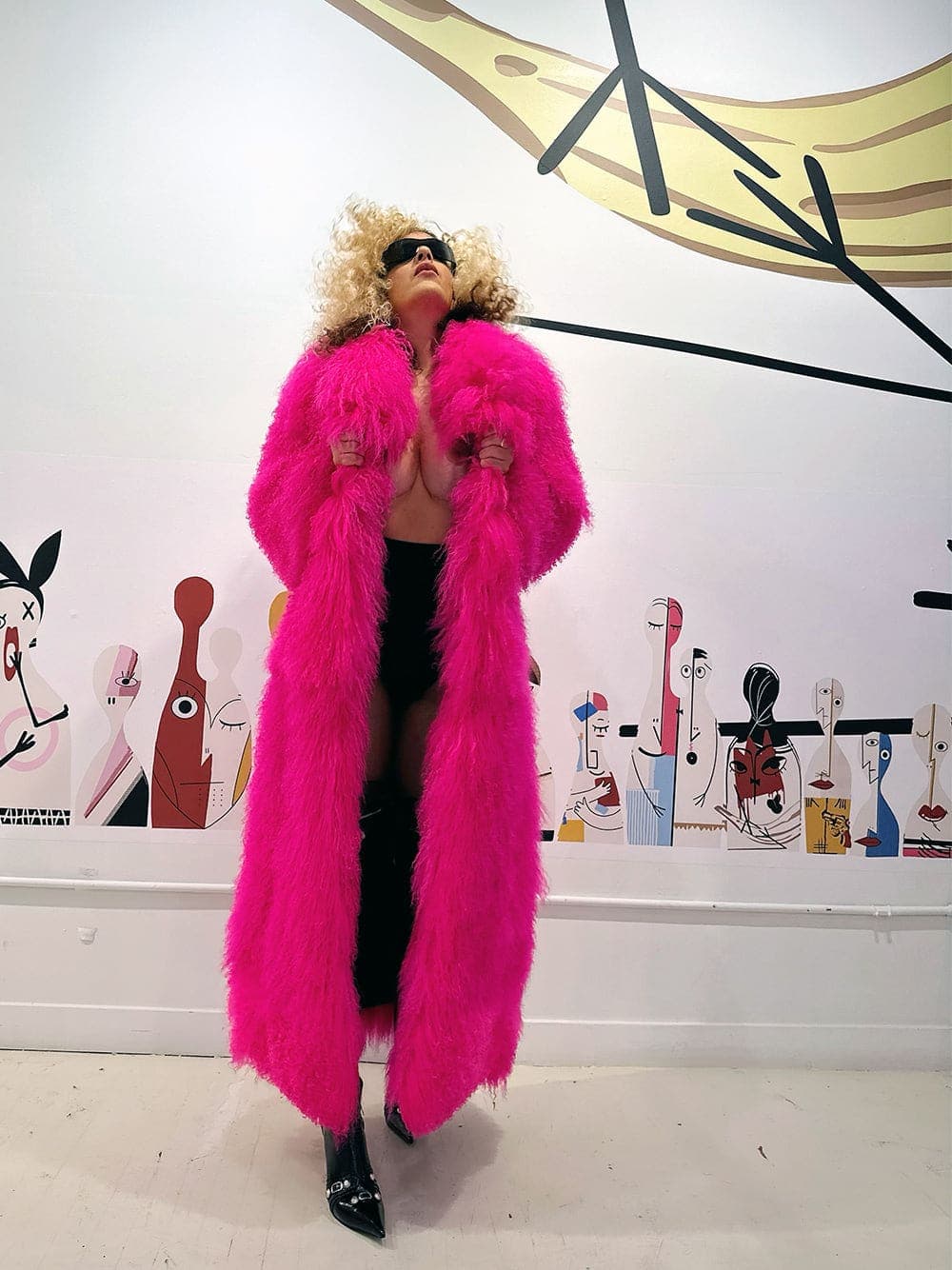 ZIALE Fur Oversize Maxi Coat thumbnail 3