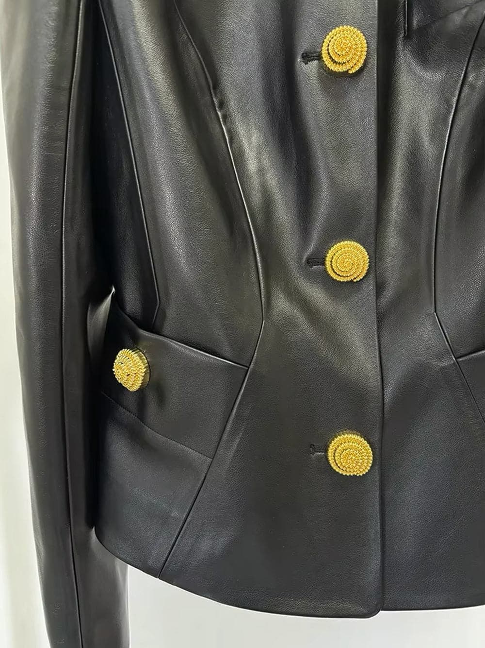 SAITE Leather Peplum Jacket thumbnail 4