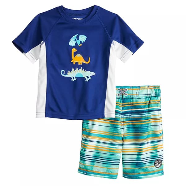 Toddler Boy ZeroXposur Lagoon Rashguard Top & Swim Trunks Set