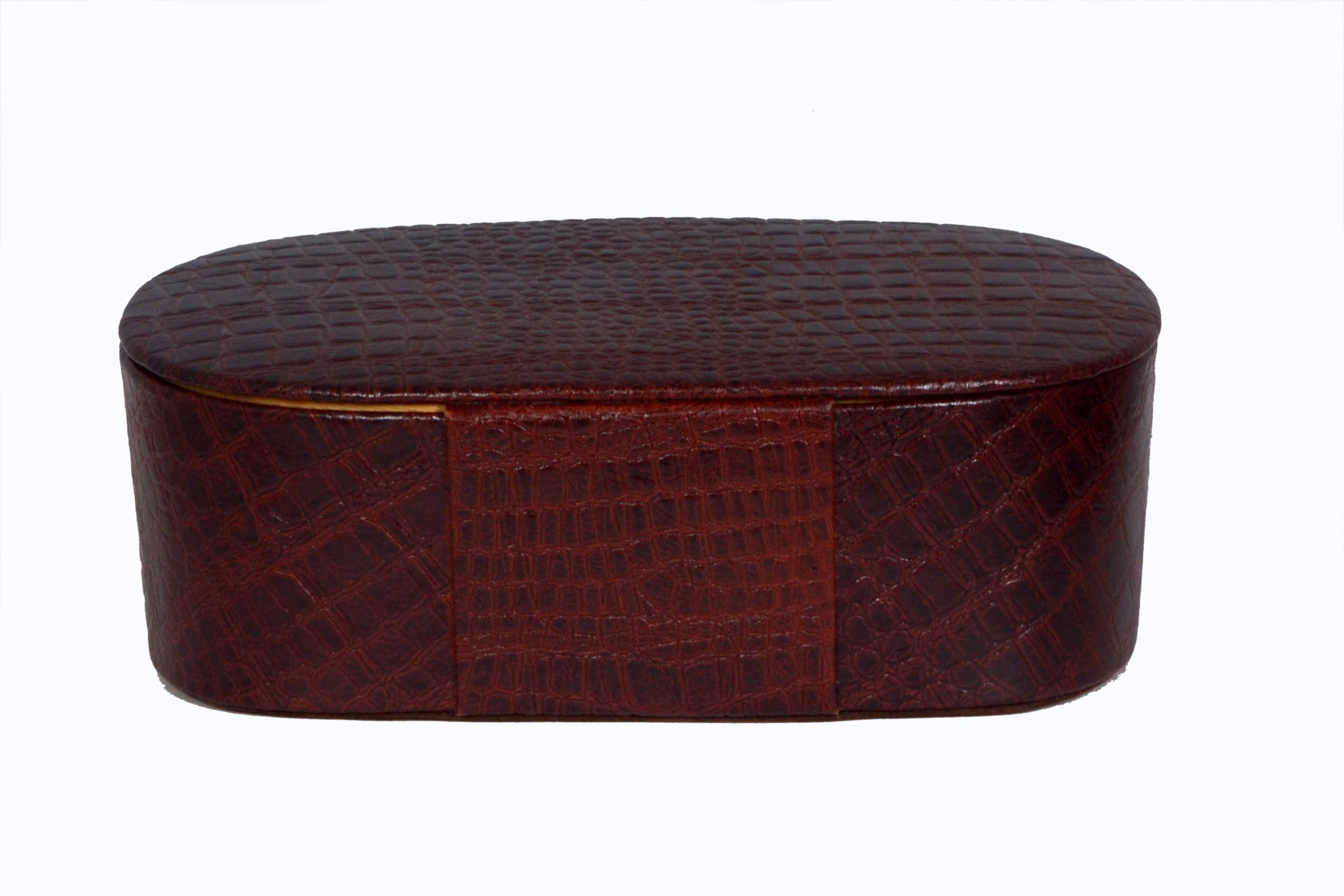 ZINT Genuine Leather Brown Travel Jewelry Box Trinket Case Rings Pendants Organizer thumbnail 4