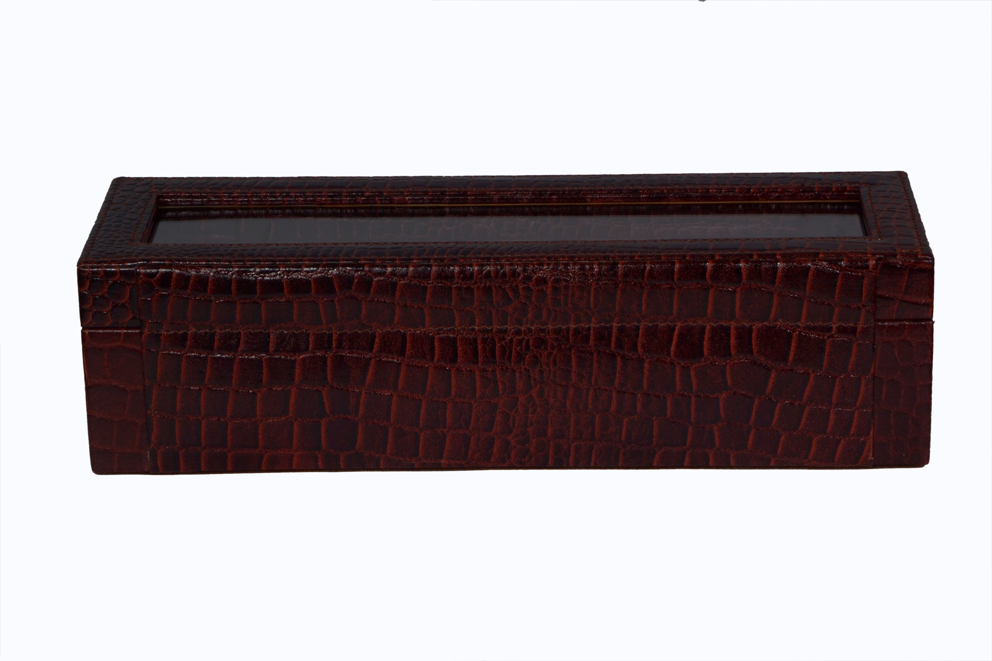 ZINT 5 Slot Watch Case Genuine Leather Travel Jewelry Box Bracelet Organizer Display thumbnail 3