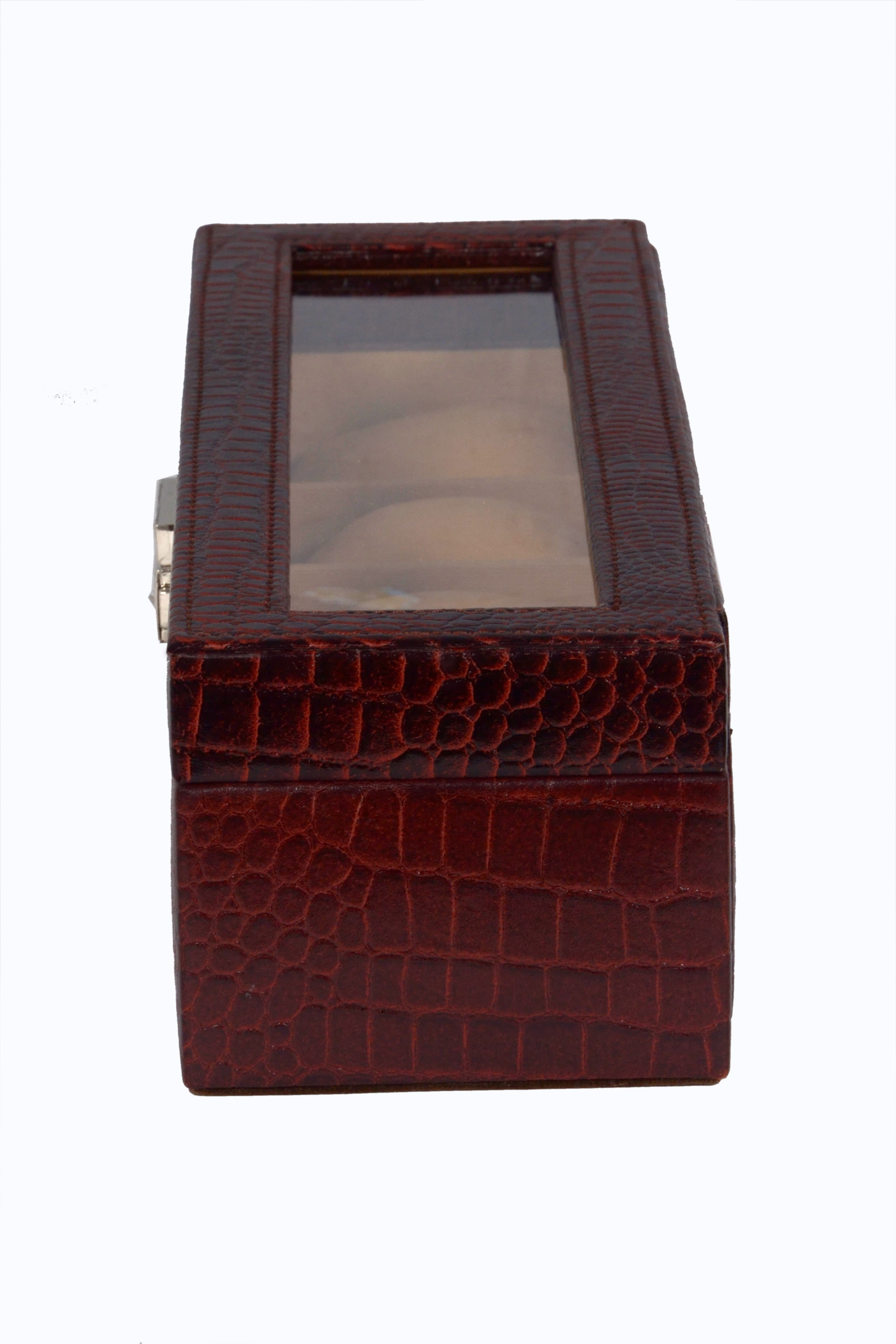 ZINT 5 Slot Watch Case Genuine Leather Travel Jewelry Box Bracelet Organizer Display thumbnail 4