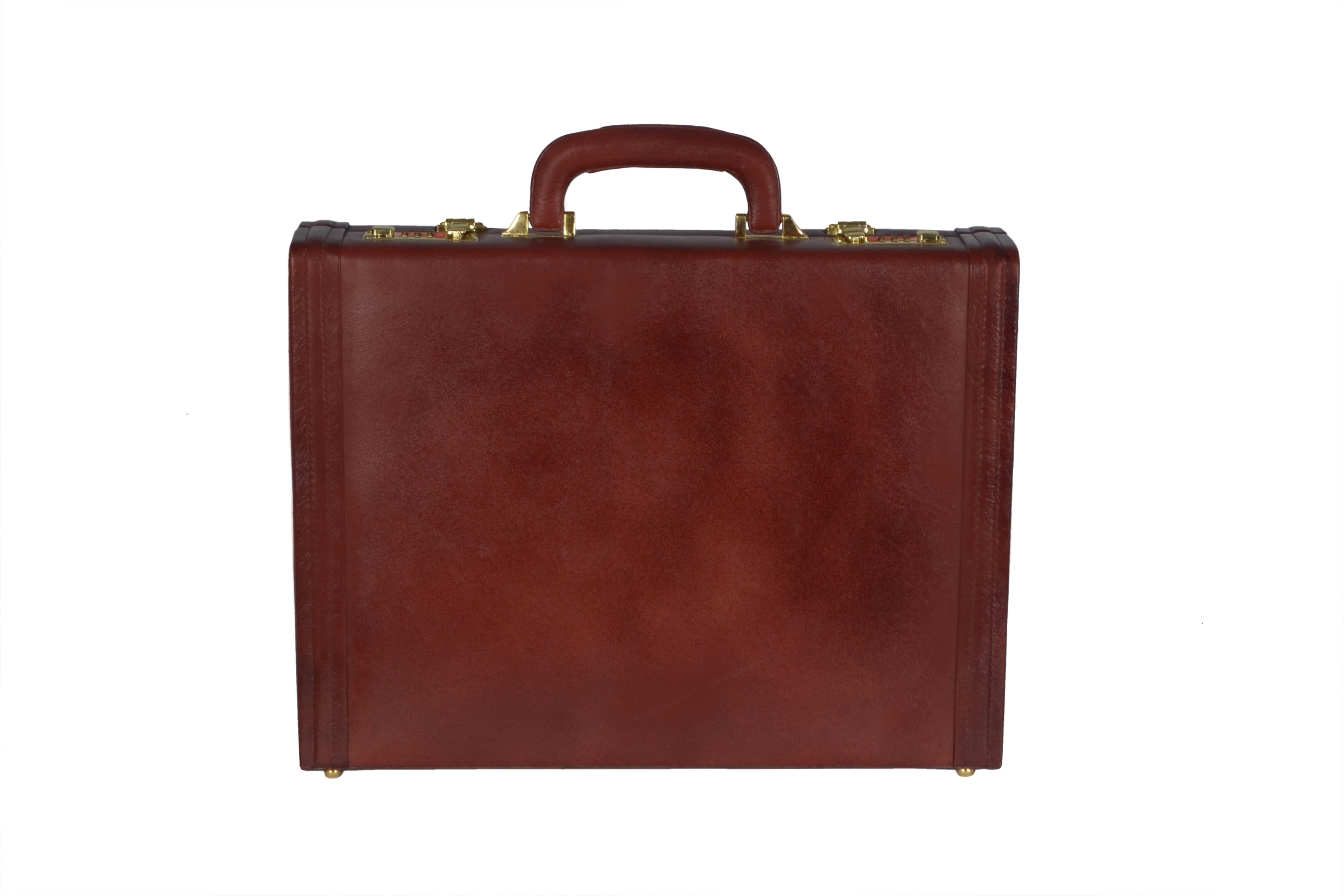 Zint Men Genuine Leather Hard Briefcase Vintage Style thumbnail 3